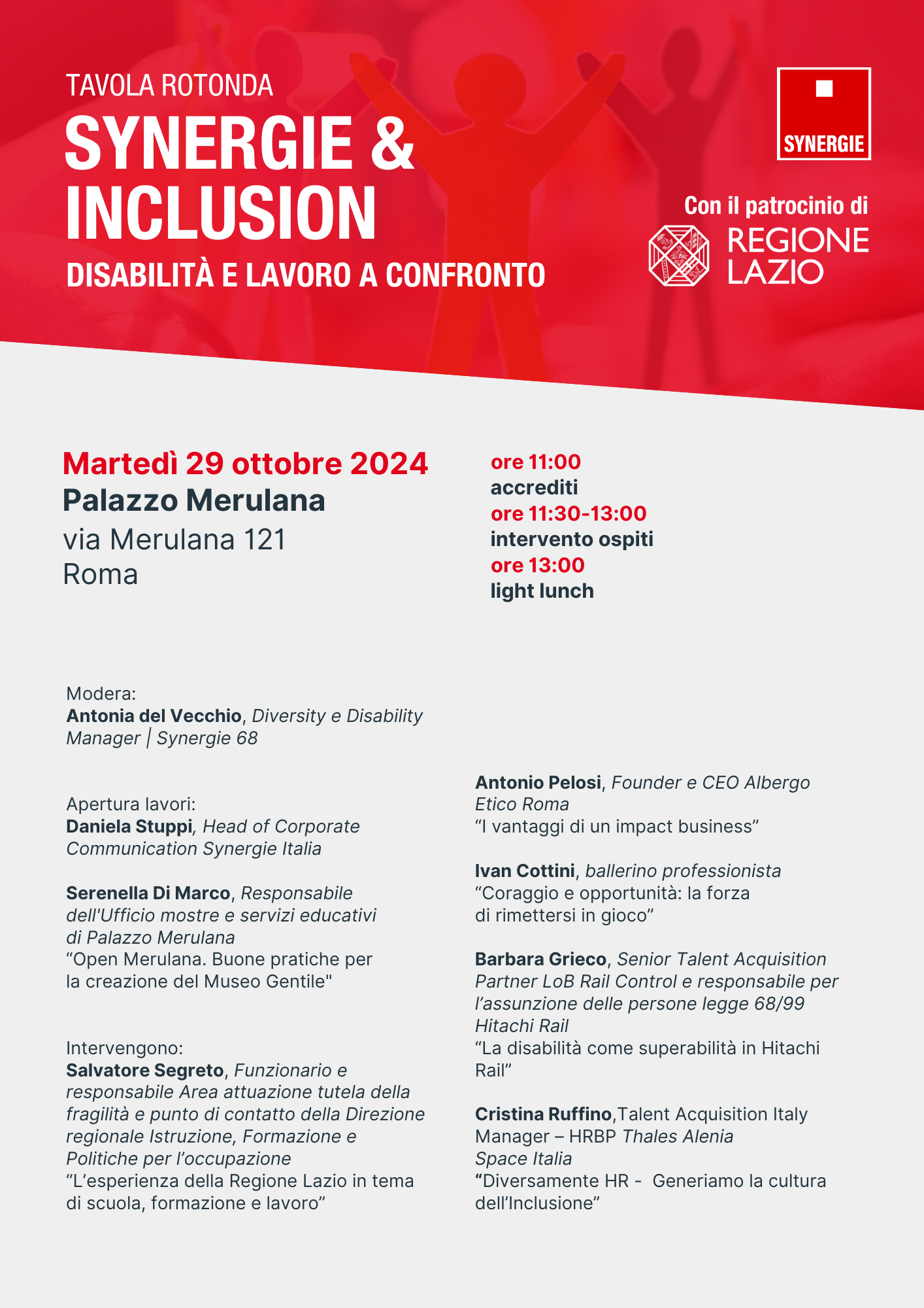 Synergie Inclusion 9 4 Torino Tavola rotonda Programma